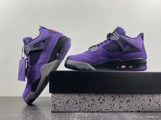 Rep Kickmax Air 4 x Travis Scott Suede Purple Jordan 0509